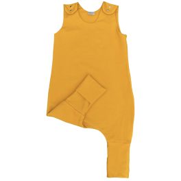   Egyszínű mustársárga kamáslis tipegő hálózsák OEKO-TEX® pamut